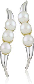 The Ear Pin Freshwater 10k White Gold Pearl Cluster Earrings