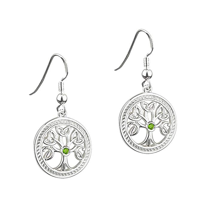 Solvar Sterling Silver Irish Celtic Tree of Life Earrings