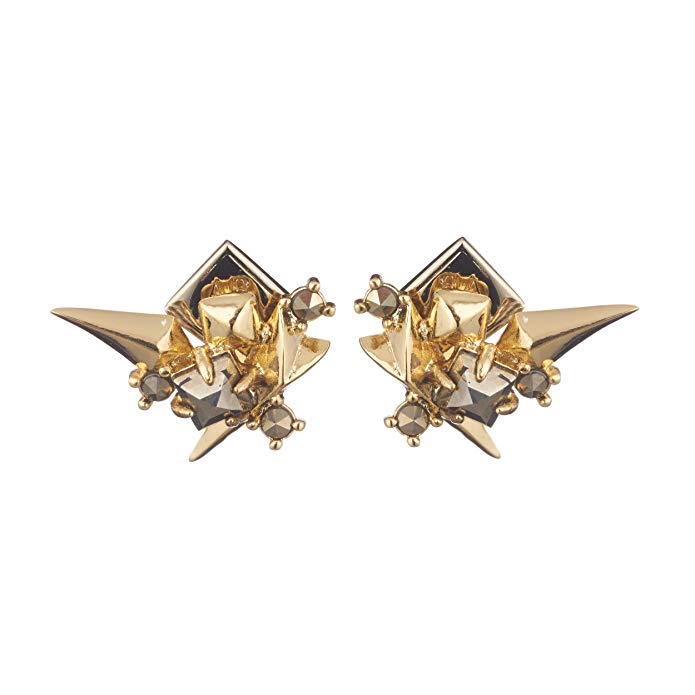 Alexis Bittar Golden Studded Post Earrings