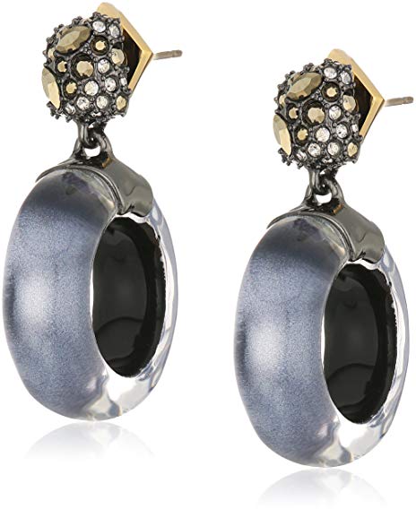 Alexis Bittar Fall 2017 Domed Drop Circle Post Drop Earrings