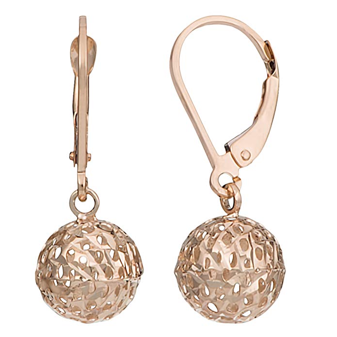 14k Gold Filigree Ball Earrings (yellow, white or rose)