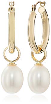 Honora 14k 8mm-9mm White Freshwater Cultured Pearl Drop Earrings