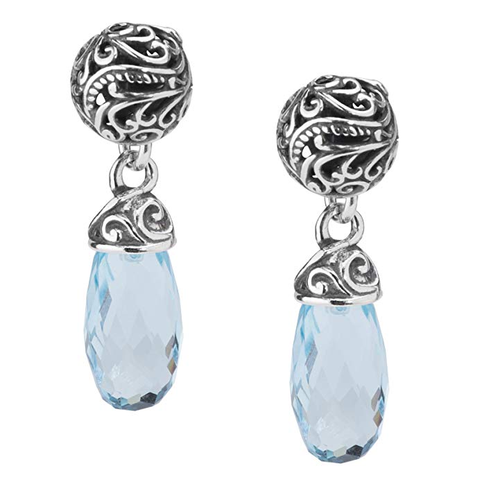 Carolyn Pollack Sterling Silver Blue Topaz Drop Earrings