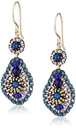 Miguel Ases Blue Quartz and Swarovski Small Tear Drop Earrings